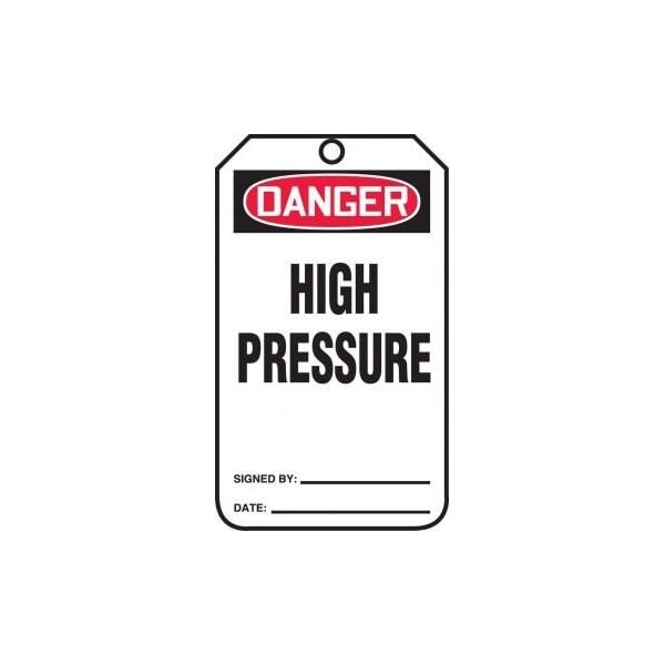 Accuform Safety Tags, DANGER HIGH PRESSURE, 5.75in x 3.25in, PF-Cardstock, 25PK MDT226CTP - main